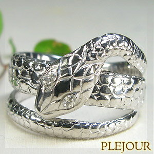 ダイヤモンド蛇スネークリングK18