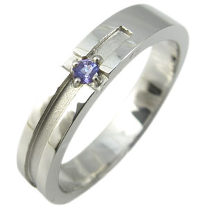 プラチナ タンザナイト クロス リング