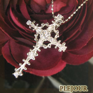 ダイヤモンド・ペンダント・10金・ダイヤモンド付クロス・ペンダントトップ