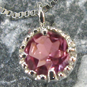 ピンクトルマリン・ペンダント・プラチナ・一粒・ネックレス