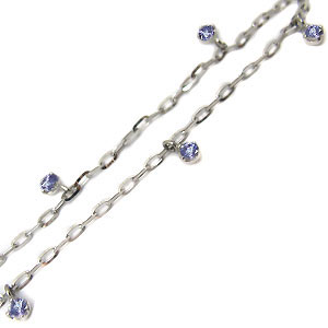 K18・アンクレット・12月誕生石・タンザナイト・ブレスレット