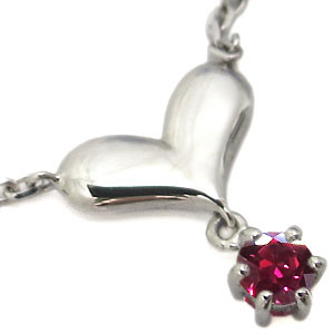 7月誕生石・ルビー・アンクレット・一粒・K10・ブレスレット