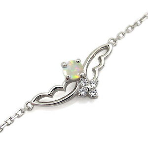 アンクレット・K10・オパール・レース・ブレスレット・一粒