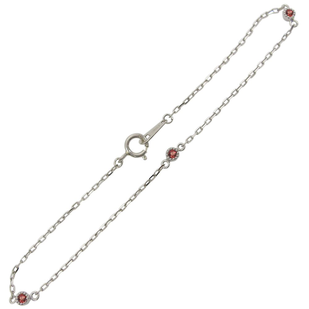 アンクレット K10 ガーネット シンプル ブレスレット