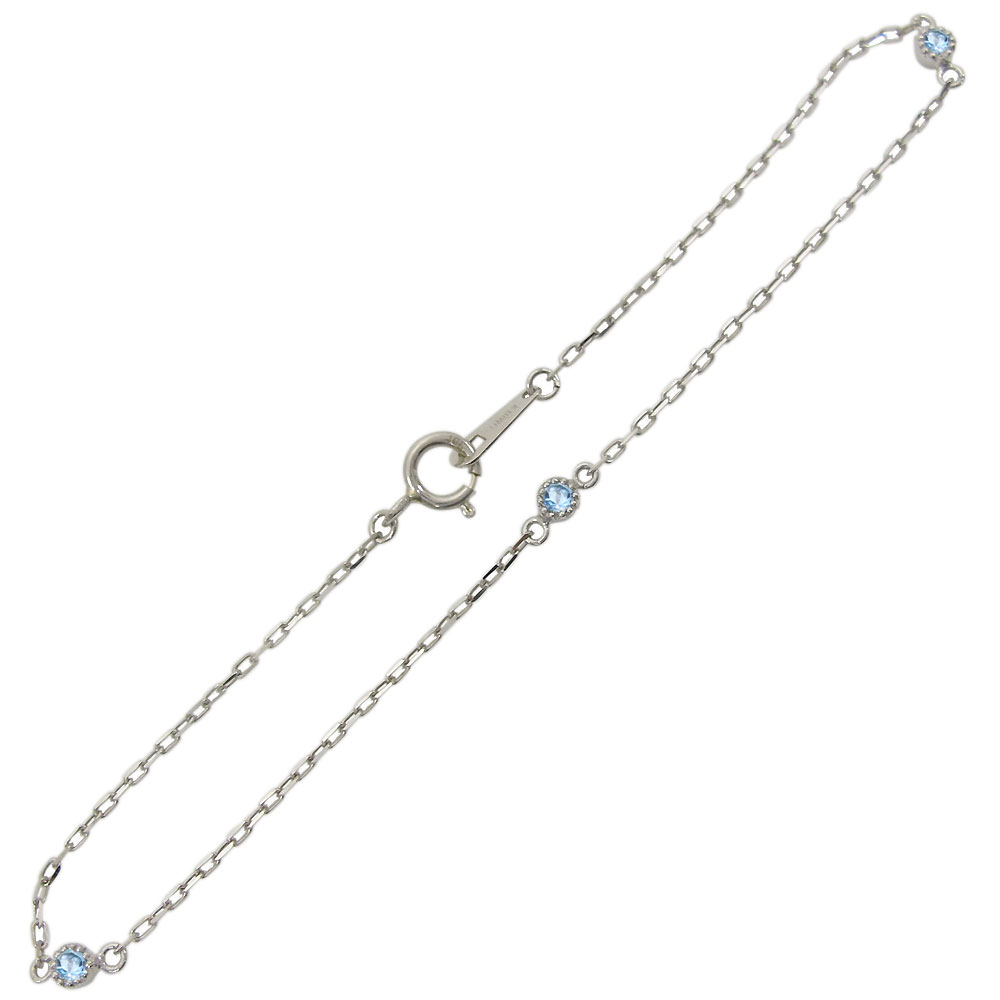 アンクレット K10 ブルートパーズ シンプル ブレスレット