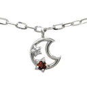 ガーネット アンクレット 星 月 ブレスレット 18金