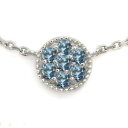 アンクレット・アクアマリンサンタマリア・パヴェ・一粒・K18・ブレスレット