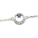 アメジスト 月モチーフ アンクレット 星 プラチナ ブレス