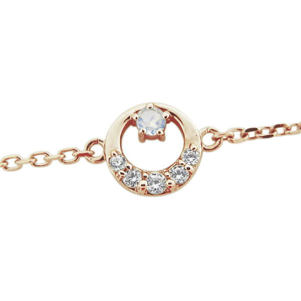 アンクレット 星 ロイヤルブルームーンストーン 月モチーフ アンクレット 10金