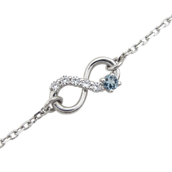 アクアマリンサンタマリア インフィニティ アンクレット 無限 プラチナ ブレス