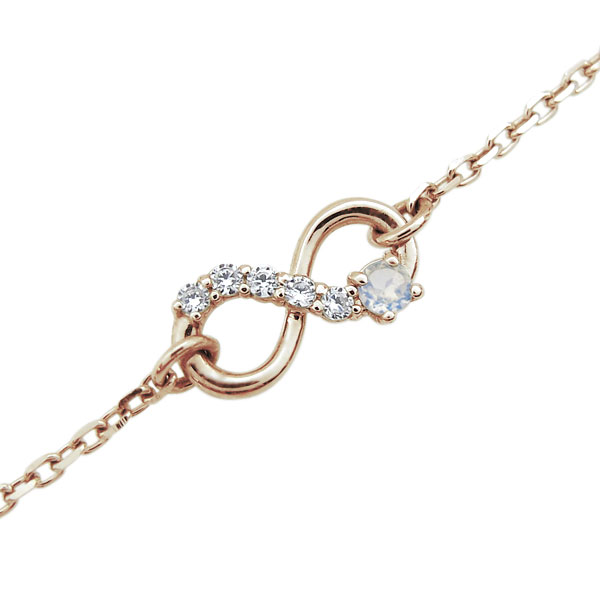 ロイヤルブルームーンストーン アンクレット インフィニティ ブレス 無限 18金