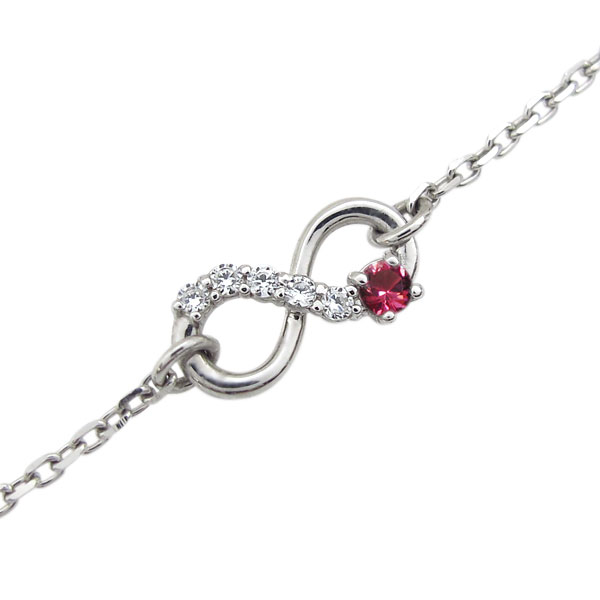 ルビー インフィニティ アンクレット 無限 プラチナ ブレス