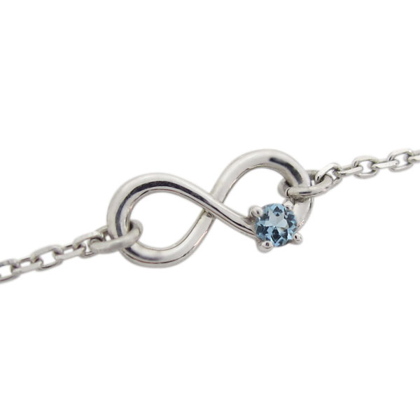 プラチナ・アンクレット・アクアマリンサンタマリア・インフィニティ・ブレスレット