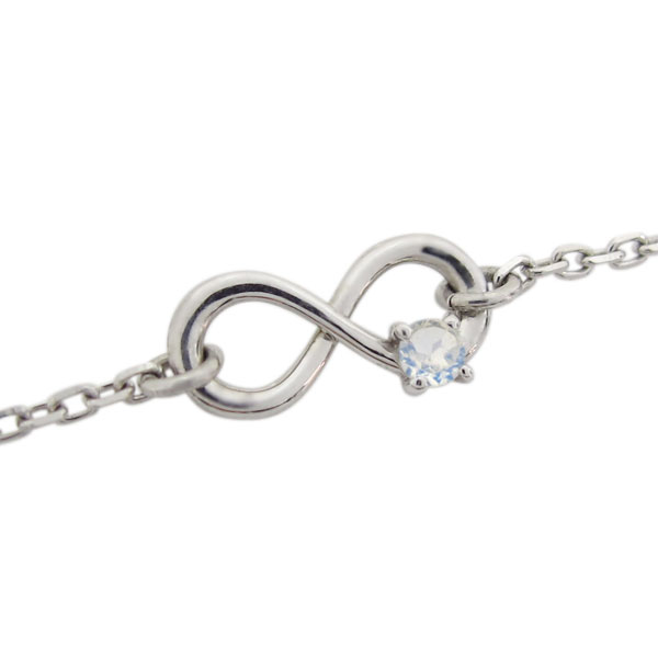 プラチナ・アンクレット・ロイヤルブルームーンストーン・インフィニティ・ブレスレット