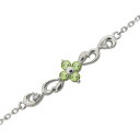 プラチナアンクレット 花 唐草 フラワー ペリドット ブレスレット