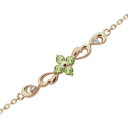 フラワーアンクレット 誕生石 唐草 アラベスク 10金 ブレスレット
