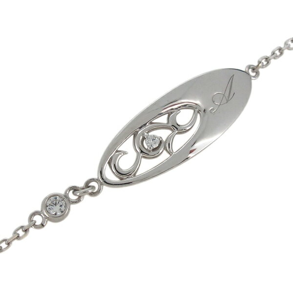 ダイヤモンド・4月誕生石・アンクレット・唐草・レディース・イニシャル・プラチナ プレゼント 母の日 2023