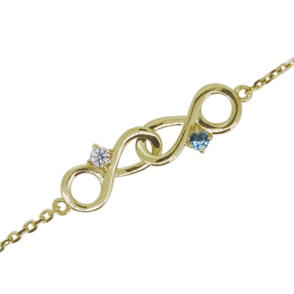 アンクレット ダイヤモンド 4月誕生石 インフィニティ Infinity 無限 18金 ブレスレット