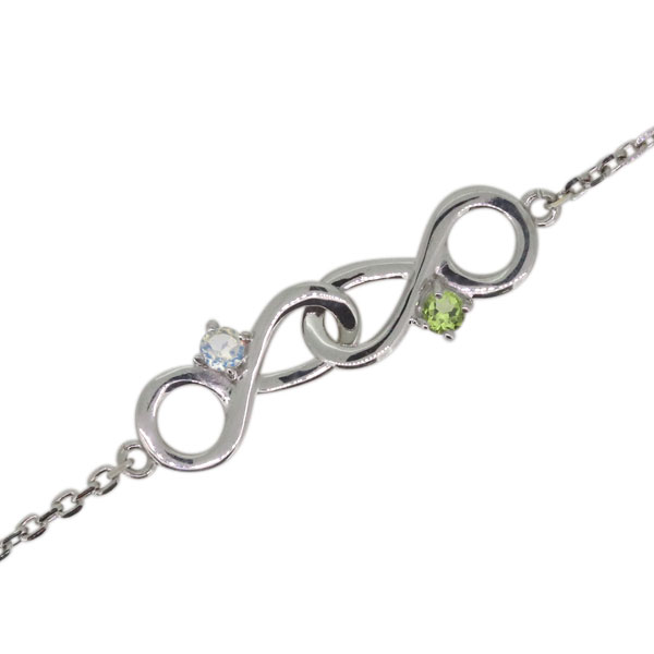 インフィニティ 無限モチーフ アンクレット ロイヤルブルームーンストーン プラチナ ブレスレット