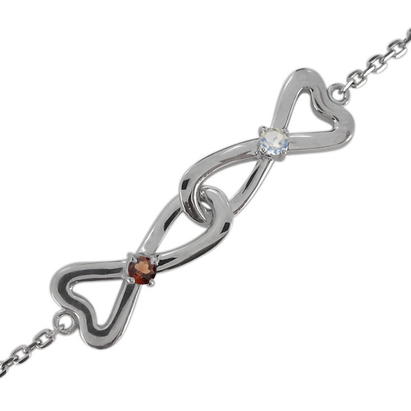 インフィニティ・アンクレット・プラチナ・ガーネット・レディース・ハート プレゼント 母の日 2023