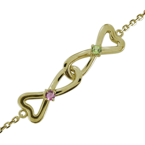アンクレット・レディース・ゴールド・ハート・インフィニティ・ピンクトルマリン・18金 プレゼント 母の日 2023