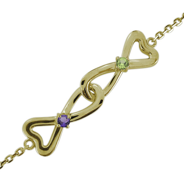 アンクレット・レディース・ゴールド・ハート・インフィニティ・アメジスト・18金 プレゼント 母の日 2023