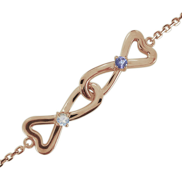 アンクレット・ロイヤルブルームーンストーン・6月誕生石・レディース・無限大・ハート・10金 プレゼント 母の日 2023