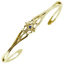 18金 ブレスレット メンズ バングル 18k ゴールド クロス 人気 サファイア 透かし 父の日 2023