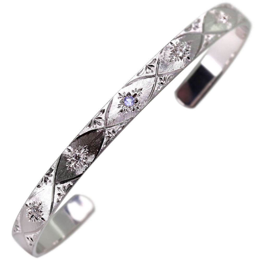 バングル レディース シルバー925 タンザナイト 誕生石 12月 sv925 ブレスレット 20代 30代 40代 50代 女性 プレゼント 誕生日 記念日 ...