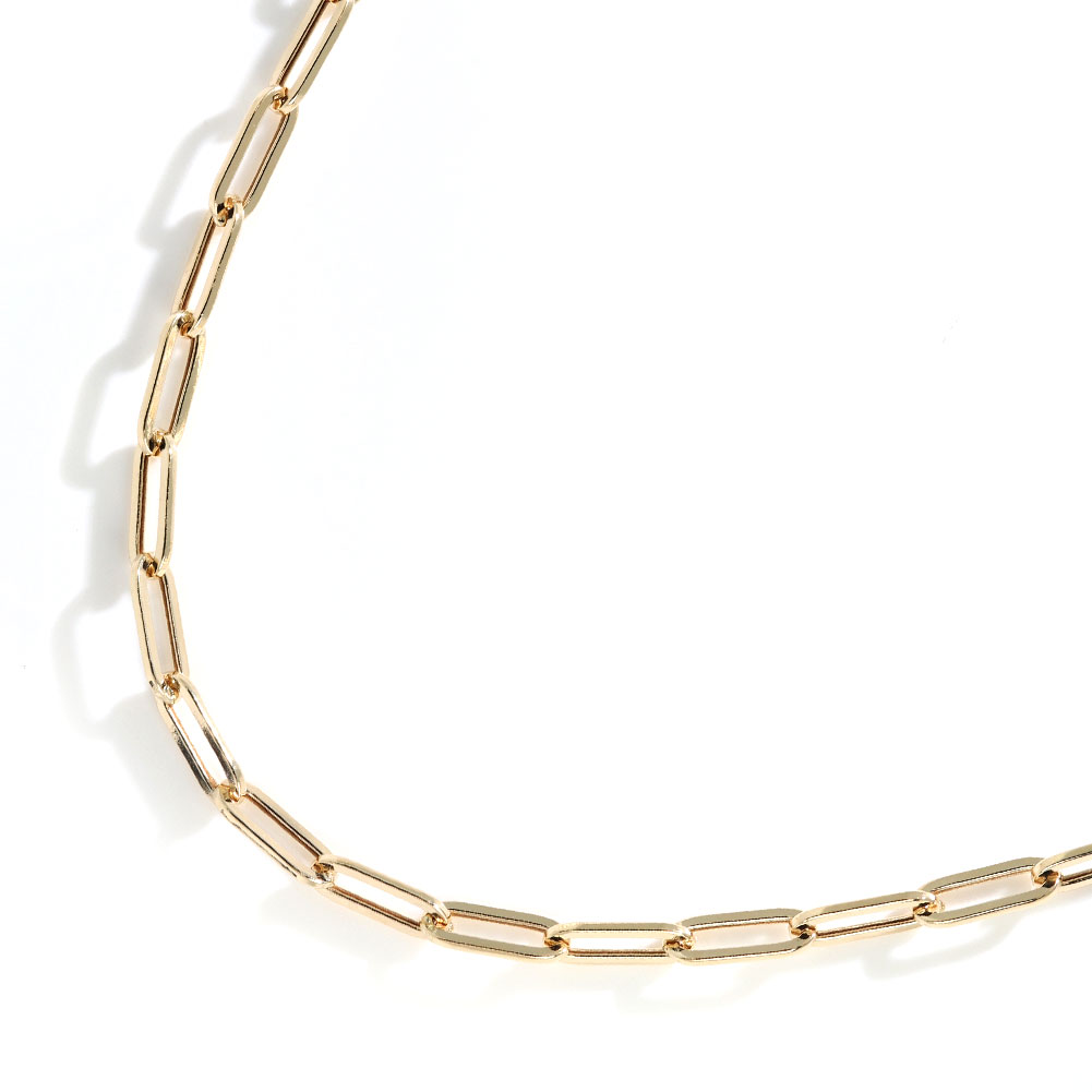 ブレスレット メンズ イエローゴールド K18 中空チェーン ペーパークリップチェーン K18YG 中空 地金 1..