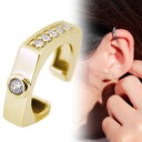 イヤーカフ レディース 18金 18k 片耳用 イヤカフ 4月誕生石 ダイヤモンド ノンホールピアス 2way