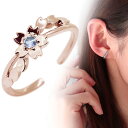 イヤーカフ レディース 桜 サクラ 片耳 誕生石 3月 アクアマリンサンタマリア 10金 10k イヤカフ 桜モチーフ