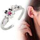 ノンホールピアス 桜 さくら イヤーカフ サクラ レディース プラチナ 片耳 ルビー(4)