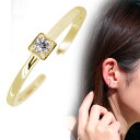 イヤーカフ レディース 18k 18金 イヤカフ 片耳 シンプル ダイヤモンド 誕生石 4月