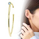 イヤーカフ 18k 大ぶり ゴールド ピンクゴールド K18 イヤカフ レディース 片耳 ブルートパーズ ストレート