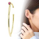 イヤーカフ 18k 大ぶり ゴールド ピンクゴールド K18 イヤカフ レディース 片耳 ルビー ストレート