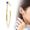 イヤーカフ 18k 大ぶり ゴールド ピンクゴールド K18 イヤカフ レディース 片耳 サファイア ストレート