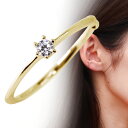 イヤーカフ 18k ゴールド ピンクゴールド イヤカフ 片耳 18金 華奢 ダイヤモンド シンプル