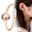 イヤーカフ ガーネット レディース イヤカフ 片耳用 丸型 ノンホールピアス 10k 10金
