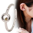 イヤーカフ シルバー 片耳用 レディース 華奢 シトリン 誕生石 イヤカフ シンプル ノンホールピアス
