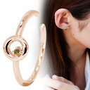 イヤーカフ シトリン レディース イヤカフ 片耳用 丸型 円 ノンホールピアス 10k 10金