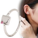 イヤーカフ プラチナ 片耳用 レディース イヤカフ 重ね付け ピンクトルマリン ノンホールピアス