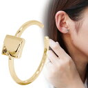 イヤーカフ イヤカフ レディース 片耳用 18金 18k 11月誕生石 シトリン イヤリング 幾何学