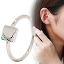 イヤーカフ プラチナ 片耳用 レディース イヤカフ 重ね付け エメラルド ノンホールピアス