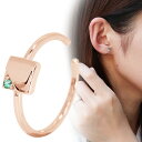 イヤーカフ レディース 片耳用 イヤカフ 10金 四角形 誕生石 5月 エメラルド 重ね付け