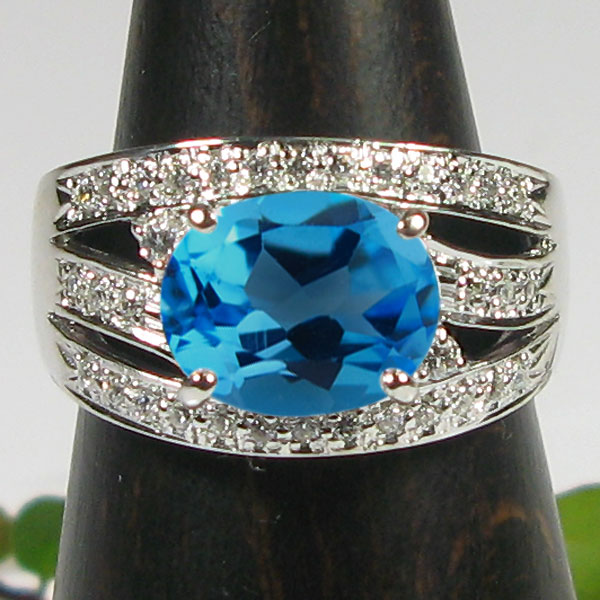 プラチナリング・ブルートパーズ・ダ...