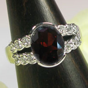 プラチナ・ガーネットリング・ダイヤ...