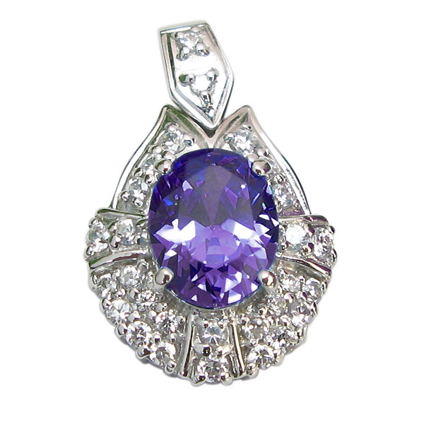 アメシストペンダント・k18ゴールド・ダイヤモンド・トップ