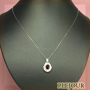 ガーネットペンダント・k18ゴールド・ダイヤモンド・トップ