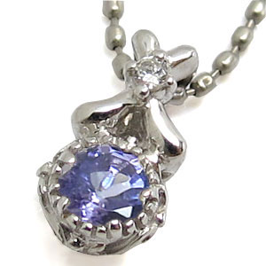 タンザナイト・ネックレス・アンティーク・一粒・k18・タンザナイトペンダント(4)